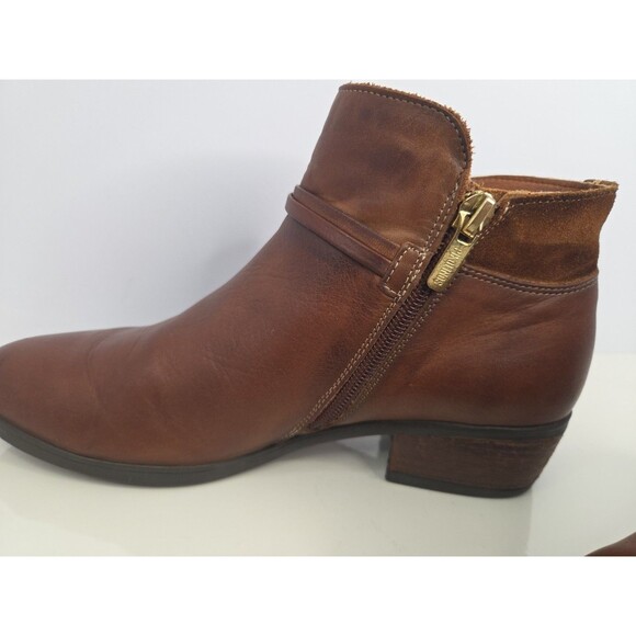 Pikolinos Cognac Leather Western Style Ankle Boots Daroca Sz 38 Comfy Soft - Picture 6 of 15